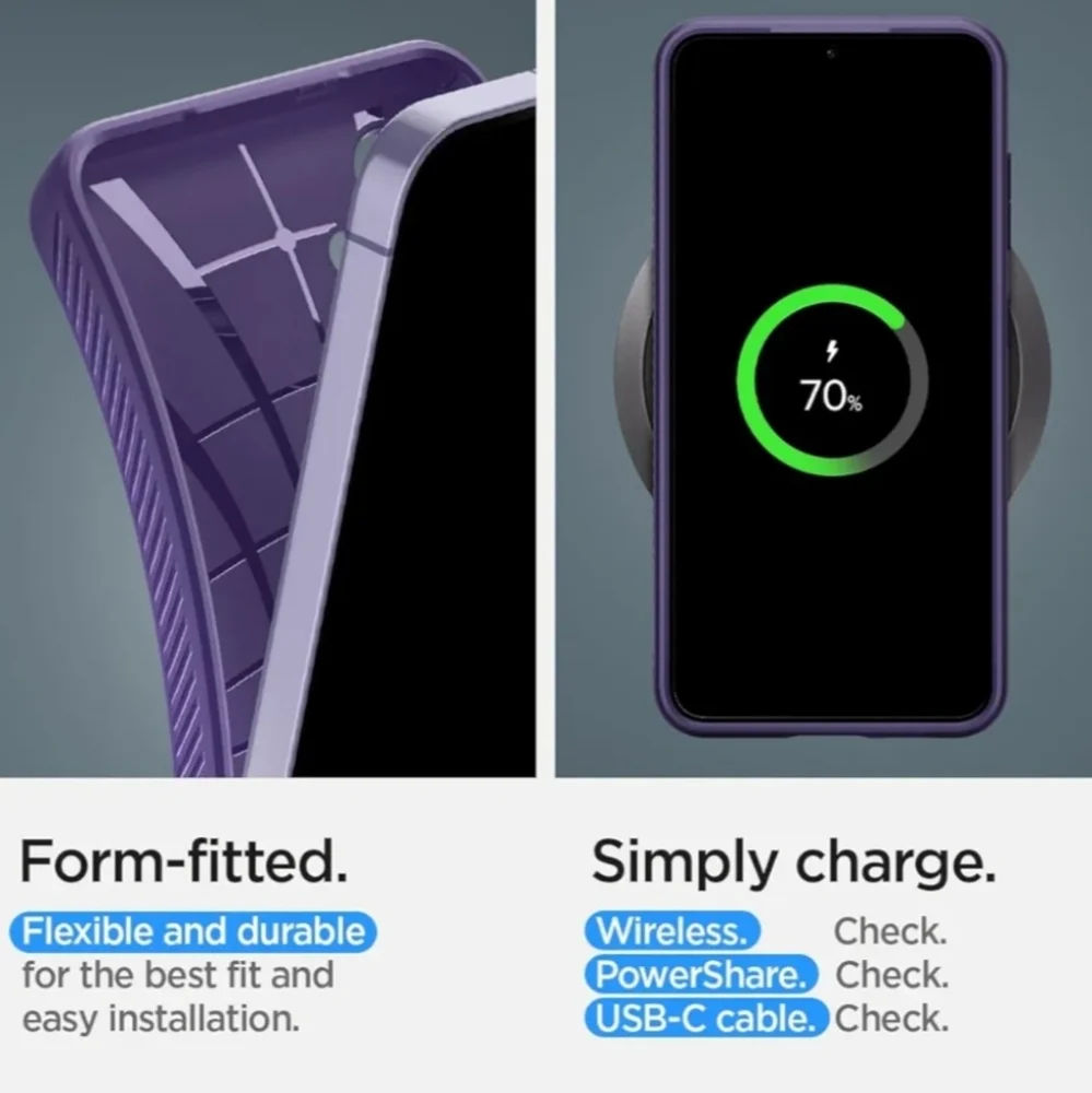 Samsung Galaxy S24 Spigen Liquid Air Purple Textured Case Military Protection